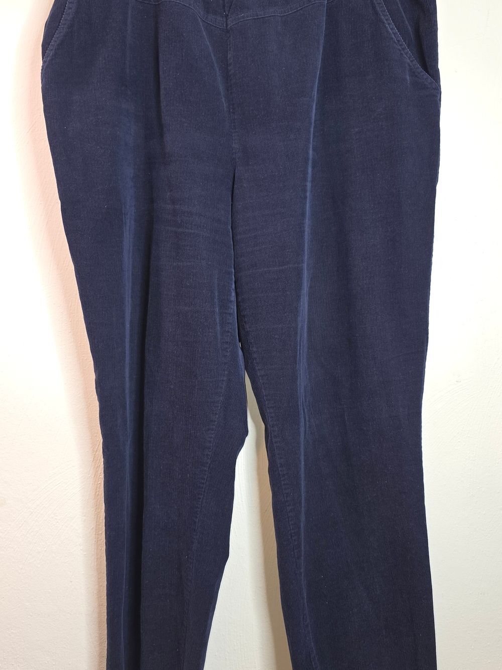 Women's Navy Blue Pull-On Corduroy Pants